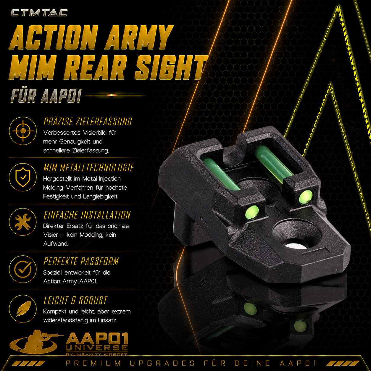 Action Army MIM Rear Sight für AAP01/01C