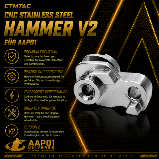 CTMTAC CNC Stainless Steel Hammer V2 für Action Army AAP-01 / AAP-01C