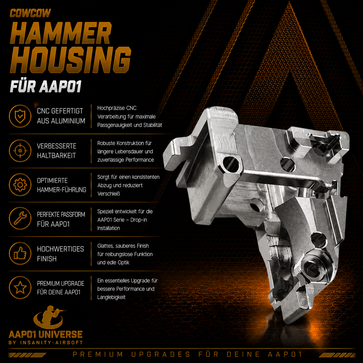 COWCOW Technology SS Hammer Housing in inoxydable steel für AAP01