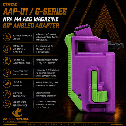 CTM AAP-01 / G-Series HPA M4 AEG Magazin 90° Angled Adapter