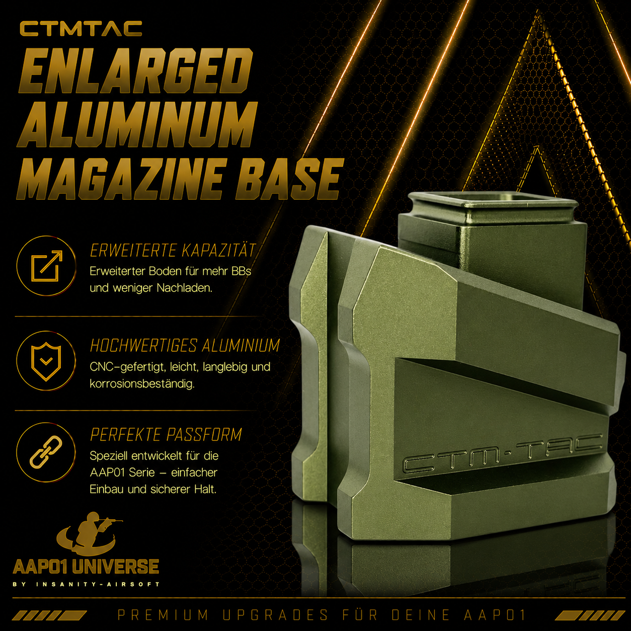 CTMTAC Enlarged Aluminum Magazine Base Plate AAP-01 und G-Series