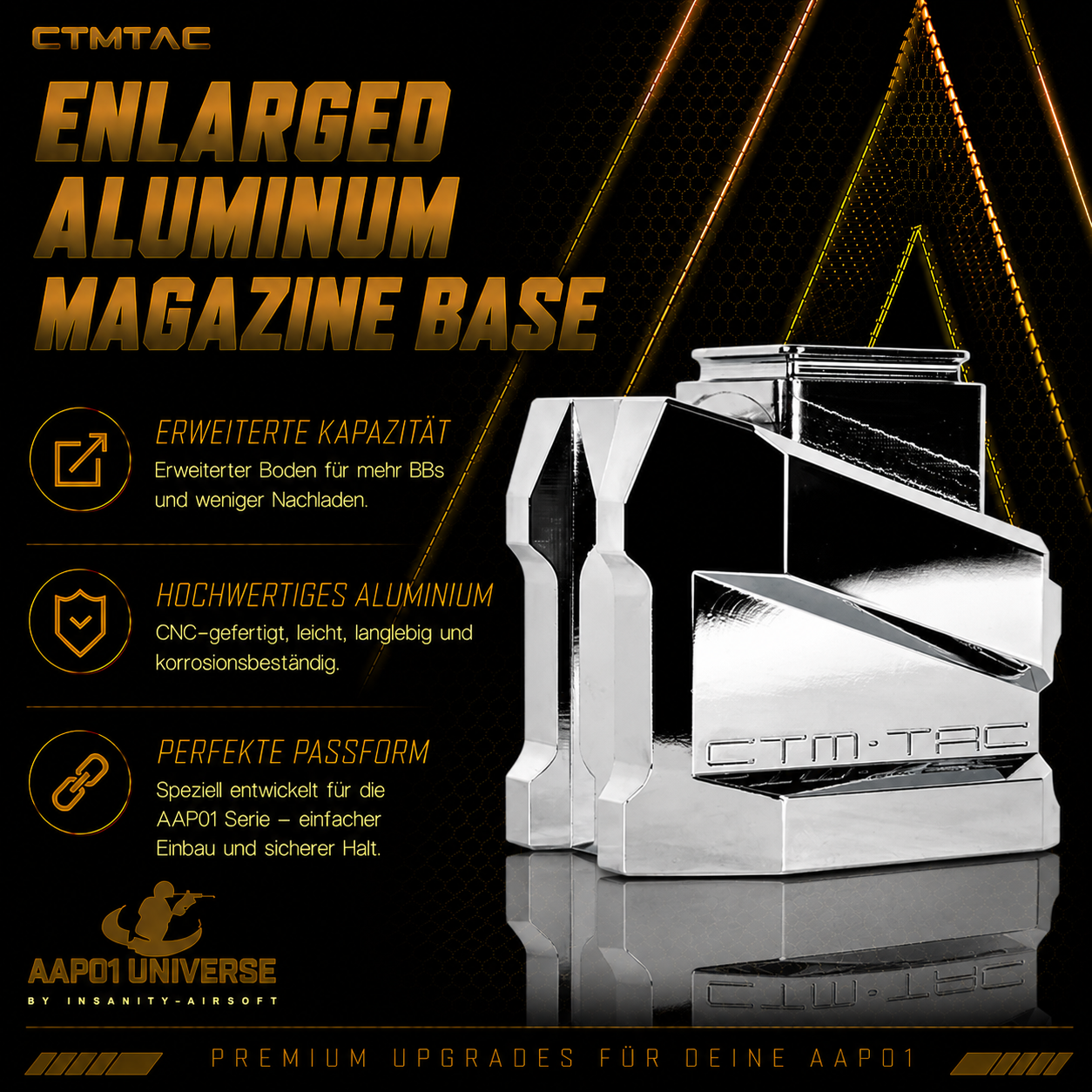 CTMTAC Enlarged Aluminum Magazine Base Plate AAP-01 und G-Series