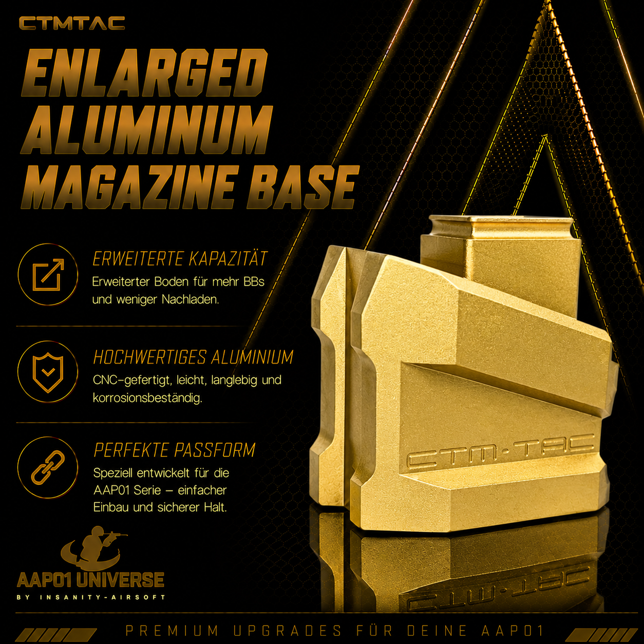 CTMTAC Enlarged Aluminum Magazine Base Plate AAP-01 und G-Series