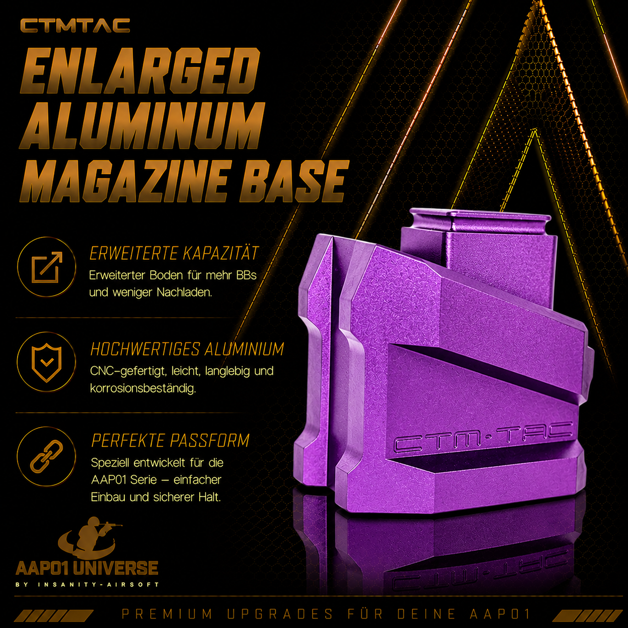 CTMTAC Enlarged Aluminum Magazine Base Plate AAP-01 und G-Series