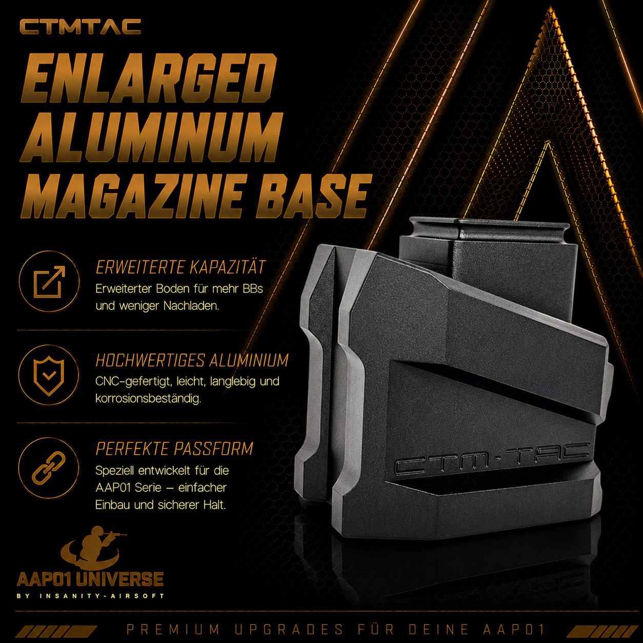CTMTAC Enlarged Aluminum Magazine Base Plate AAP-01 und G-Series