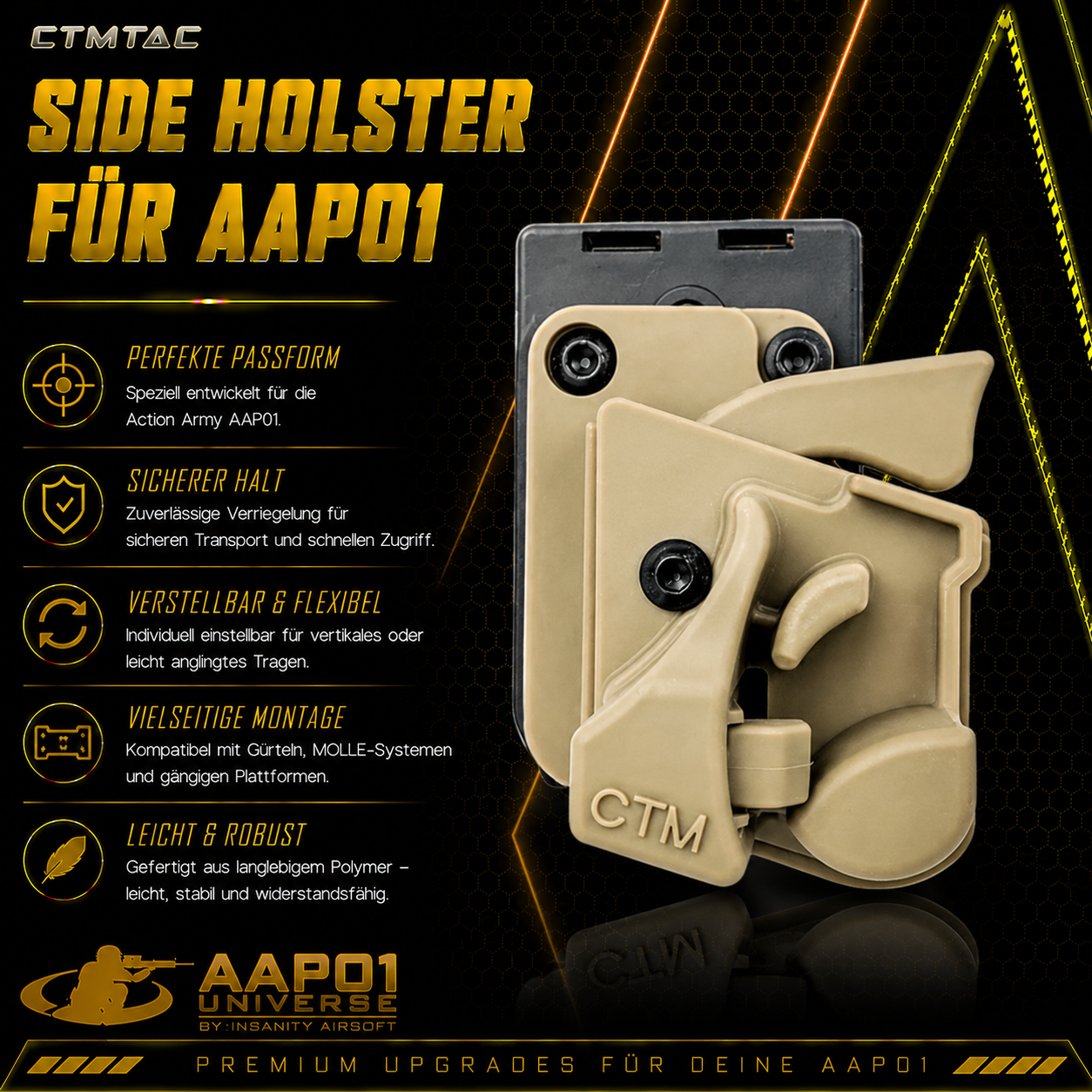 CTMTAC Side Holster für Action Army AAP01