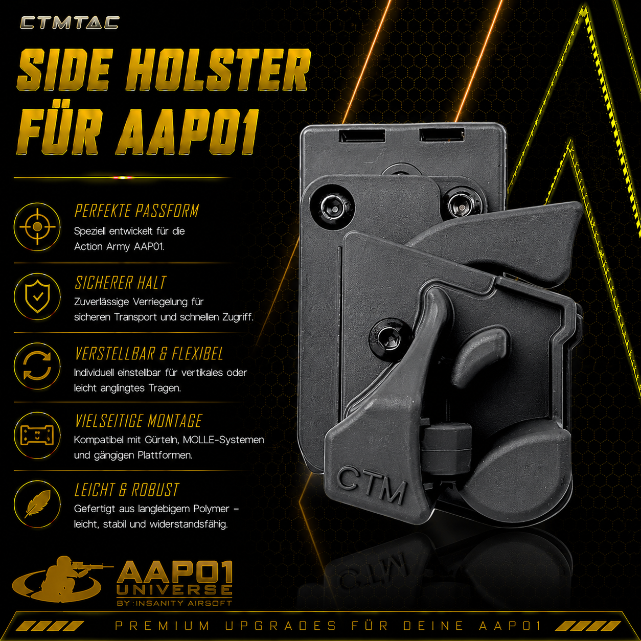 CTMTAC Side Holster für Action Army AAP01