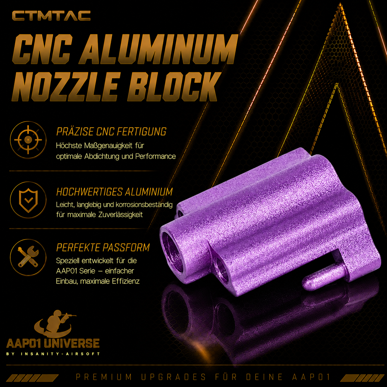 CTMTAC CNC Aluminum Nozzle Block für AAP-01