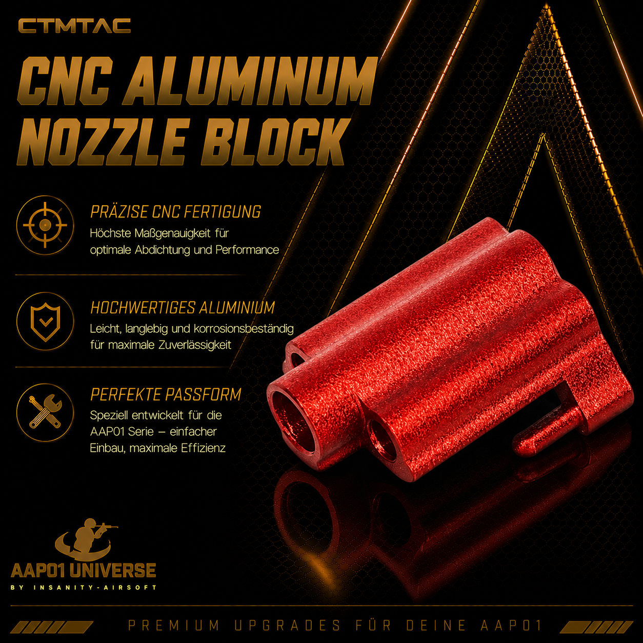 CTMTAC CNC Aluminum Nozzle Block für AAP-01